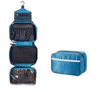 Borsa da viaggio impermeabile pieghevole separazione bagnata e asciutta borsa per cosmetici da uomo borsa per il trucco, Blu, Taglia unica