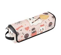 Borsa da viaggio impermeabile portatile aperta piatta e tappetino resistente al calore, fantasmi, cuori, ragni, dolce mix raccapricciante