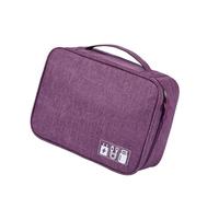 Borsa da viaggio impermeabile regolabile organizer per trucchi con cerniera borsa borsa grande capacità inserto custodia rosso vino, Viola, as description, come descrizione