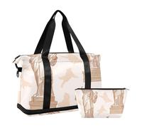 Borsa da viaggio in oro rosa Statua della Libertà, borsa da pranzo settimanale con cinghia regolabile per allenamento di grande capacità, statua della libertà in oro rosa, taglia unica, Statua della