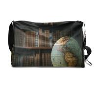 Borsa da viaggio in pelle antica con sfondo per libreria, per uomo, donna, ragazzi, ragazze, libreria, fine settimana, sport, palestra, borsa da viaggio, borsa a tracolla singola, Colore, 18.5L,