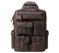 Borsa da viaggio in pelle bovina pieno fiore multi tasche 16 pollici zaino per laptop con cerniere YKK
