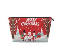 Borsa da viaggio in pelle "Buon Natale" con cerniera, trousse per cosmetici donna, piccola il trucco