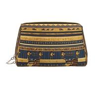 Borsa da viaggio in pelle con affreschi faraonici egiziani, grande, in pelle PVC, chiusura a cerniera, borsa da viaggio da viaggio, bianca, taglia unica, bianco, Taglia unica