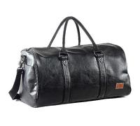 Borsa da viaggio in pelle con custodia per scarpe, impermeabile, per la notte, per uomo e donna