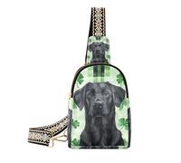Borsa da viaggio in pelle con motivo scozzese verde trifoglio St cane Bufflao alla moda borsa da viaggio in pelle per gli uomini per il pacchetto di giorno, Cane Bufflao Plaid verde Shamrock St, 1