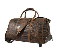 Borsa da viaggio in pelle con ruote, for uomo e donna, borsone per il weekend di ginnastica fuori porta