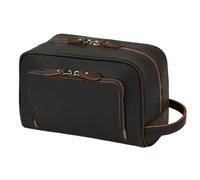 Borsa da viaggio in pelle Crazy Horse for uomo e donna, unisex, organizer for trucchi, borse portaoggetti, set da toilette(Dark Brown)