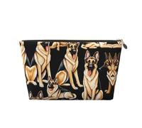 Borsa da viaggio in pelle da pastore tedesco con cerniera, borse per cosmetici da donna, piccola borsa per il trucco da borsa, borsa da viaggio portatile per cosmetici, borsa regalo per donne, ragazze