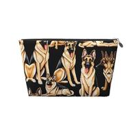 Borsa da viaggio in pelle da pastore tedesco con cerniera, borse per cosmetici da donna, piccola borsa per il trucco da borsa, borsa da viaggio portatile per cosmetici, borsa regalo per donne, ragazze