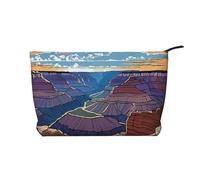 Borsa da viaggio in pelle Grand Canyon con cerniera, borse per cosmetici da donna, piccola borsa per il trucco da borsa, borsa da viaggio portatile per cosmetici, borsa regalo per donne, ragazze e don