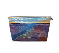 Borsa da viaggio in pelle Grand Canyon con cerniera, borse per cosmetici da donna, piccola borsa per il trucco da borsa, borsa da viaggio portatile per cosmetici, borsa regalo per donne, ragazze e don
