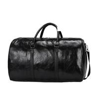Borsa Da Viaggio In Pelle, Grande, Indipendente, Fitness, A Mano, A Tracolla, Nera, Uomo, Con Cerniera, In PU per viaggi all'insegna del fitness(Color 2)