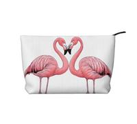 Borsa da viaggio in pelle Ink Flamingos con cerniera, borse per cosmetici da donna, piccola borsa per il trucco per borsa, borsa da viaggio portatile per cosmetici, borsa regalo per donne, ragazze e d