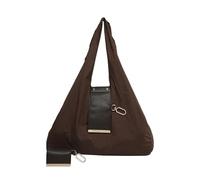 Borsa da viaggio in pelle PU, borsa da viaggio pieghevole portatile, con portachiavi, borsa per la spesa alla da donna, Caffè Scuro, Refer to description