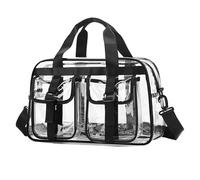 Borsa da viaggio in PVC resistente all'acqua per gli appassionati di fitness viaggiatori oversize design trasparente amichevole lacrima sport accessori organizer, Nero , Bellezza di massa