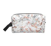 Borsa da viaggio in rame con schegge di marmo borsa da toilette borsa da viaggio borsa cosmetica carina accessori per il trucco, bianco, Taglia unica