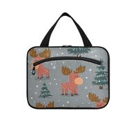 Borsa da viaggio in stile boho divertente con alce da neve da appendere per donne con gancio designer borsa lavabile per trucco viaggio make up zaino zaino per maquillaje, Stile Boho divertente Snow