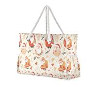 Borsa da viaggio in stile boho semplice Babbo Natale a prova di sabbia con cerniera con tasche laterali Borsone da viaggio con portabicchieri sul lato