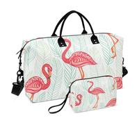 Borsa da viaggio in stile tropicale con fenicottero pesca borsa da viaggio borsa da palestra borsa da palestra impermeabile, Fenicottero pesca stile tropicale, 1 size