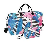 Borsa da viaggio in stile tropicale con fenicottero pesca grande borsa da aeroporto borsone sportivo con borsa da toilette per allenamento pieghevole, Fenicottero pesca stile tropicale, 1 size