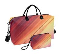 Borsa da viaggio in tela con sfumatura rossa e blu per la palestra sportiva con tracolla regolabile pieghevole