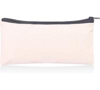 Borsa da viaggio in tela tinta unita per trucco fai da te, con cerniera, lavabile, multicolore, regalo con cerniera, Naturale, Pack-2, tinta unita