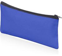Borsa da viaggio in tela tinta unita per trucco fai da te, con cerniera, lavabile, multicolore, regalo con cerniera, Blu, Pack-2, tinta unita