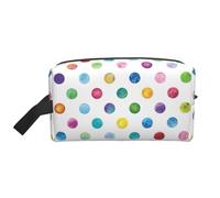 Borsa da viaggio in tessuto Oxford 600D, con stampa a pois, per articoli da toeletta e oggetti quotidiani