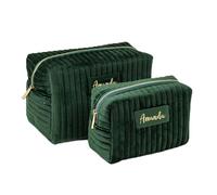 Borsa da viaggio in velluto personalizzata per articoli da toeletta, borsa per il trucco da donna, custodia per trucco con cerniera, sacchetti per accessori cosmetici, regalo per lei