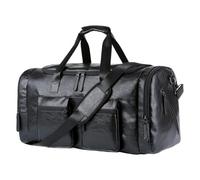 Borsa da viaggio - Large Capacity PU Leather Portable Luggage, Durable Mens Overnight Bag | Spacious Garment Shoes Holder | Weekend Airplane Vacation Business Carry Bag for Dad Husband