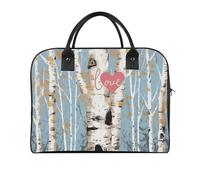 Borsa da viaggio multifunzionale, borsa da viaggio con stampa di albero di betulla d'amore, borsa da viaggio, borsa da viaggio, borsa da viaggio, borsa da viaggio, borsa per il fine settimana, nera