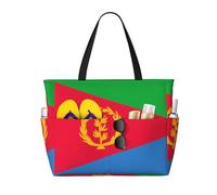 Borsa da viaggio multifunzionale con bandiera eritrea, multi tasca, design alla moda, adatta per vari luoghi all'aperto