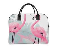 Borsa da viaggio multifunzionale, con stampa di fenicotteri d'amore, borsa da viaggio, borsa da viaggio, borsa da viaggio, borsa da viaggio, borsa per il fine settimana, nera, taglia unica, nera
