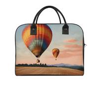 Borsa da viaggio multifunzionale, con stampa di mongolfiera, borsa da viaggio da viaggio, borsa a mano da portare con sé durante la notte, borsa per il fine settimana, nera, taglia unica