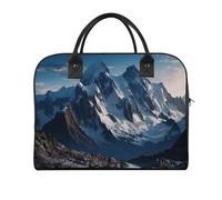 Borsa da viaggio multifunzionale, con stampa di montagne e neve, borsa da viaggio, borsa da viaggio, borsa da viaggio, borsa da viaggio, borsa per il fine settimana, nera, taglia unica, colore nero