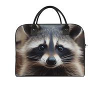 Borsa da viaggio multifunzionale, con stampa di un piccolo procione, borsa da viaggio, borsa da viaggio, borsa da viaggio, borsa da viaggio, borsa per il fine settimana, nera, taglia unica, colore