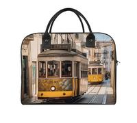 Borsa da viaggio multifunzionale, con stampa tram Lisbona, borsa da viaggio, borsa tote da viaggio, borsa da viaggio, borsa da viaggio borsa da viaggio, borsa per il fine settimana, nera, taglia unica