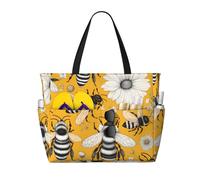 Borsa da viaggio multifunzionale da spiaggia con api dei cartoni animati multi tasca design alla moda adatto per vari luoghi all'aperto