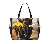 Borsa da viaggio multifunzionale da spiaggia e da viaggio, con tasche multiple, design alla moda, adatta per vari luoghi all'aperto
