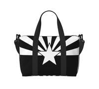 Borsa da viaggio nera con bandiera dell'Arizona, borsa da viaggio da donna, borsa sportiva da palestra, borsone da allenamento, durante la notte, Nero , Taglia unica