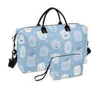 Borsa da viaggio Old Style Cartoon Faces Baby Blue Carry on Bag con Toiletry Bag per Yoga Grande Capacità bolso para en avion