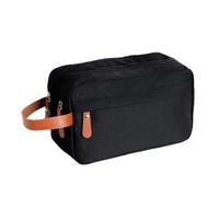 Borsa da viaggio - Organizer impermeabile per articoli da toeletta per uomini, a doppio strato, per rasatura e cura del corpo, borsa portatile con maniglia, compagno di viaggio compatto, bagno
