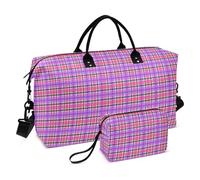 Borsa da viaggio oversize con griglia colorata al neon Borsa da viaggio Borsa da allenamento sportiva con tracolla regolabile per viaggi impermeabile
