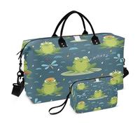 Borsa da viaggio Palestra Sport Carry Weekender Bag con Toiletry Bag per Viaggio 2 Pz Set Modello Vari Divertente Rane Artista Principessa 1942744192, Multi, 1 size, Moderno/adattabile