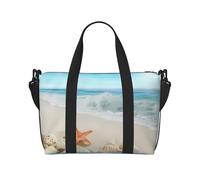 Borsa da viaggio per adulti con stampa di stelle marine e conchiglie da spiaggia, adatta per viaggi, campeggio, picnic
