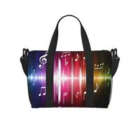 Borsa da viaggio per adulti con stampa note musicali, adatta per viaggi, campeggio, picnic