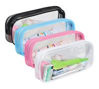 Borsa da viaggio per articoli da toilette, borsa trasparente resistente con cerniera, approvata dalla TSA, da un litro, conforme alle normative sui