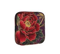Borsa da viaggio per assorbenti igienici, a prova di periodo, con fiori viola scuro, custodia da viaggio discreta per borse da ufficio