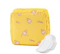 Borsa da viaggio per assorbenti igienici, grande capacità, in tessuto Oxford, da donna, multifunzionale, con cerniera, per hotel, scuola, viaggi di lavoro, Gelato Giallo, Refer to description, Unisex